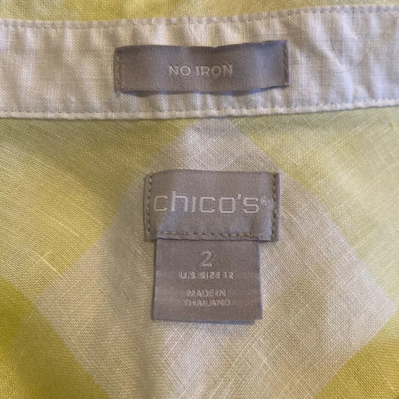 Chico’s 2 Gingham Maxi Shirt Long Sleeve Button Down Checkered Roll Up Sleeve - Picture 8 of 9